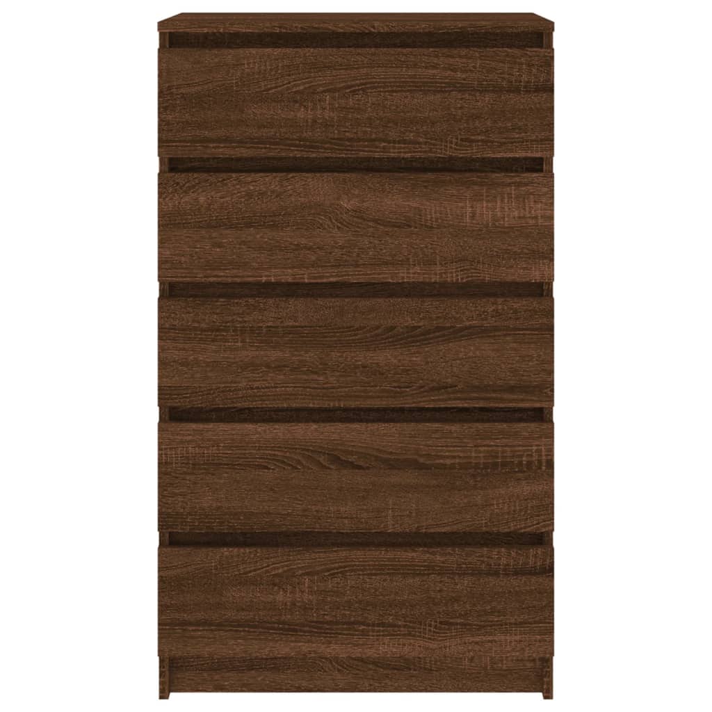 Barna tölgy szerelt fa fiókos szekrény 60 x 36 x 103 cm Barna tölgy szerelt fa fiókos szekrény 60 x 36 x 103 cm