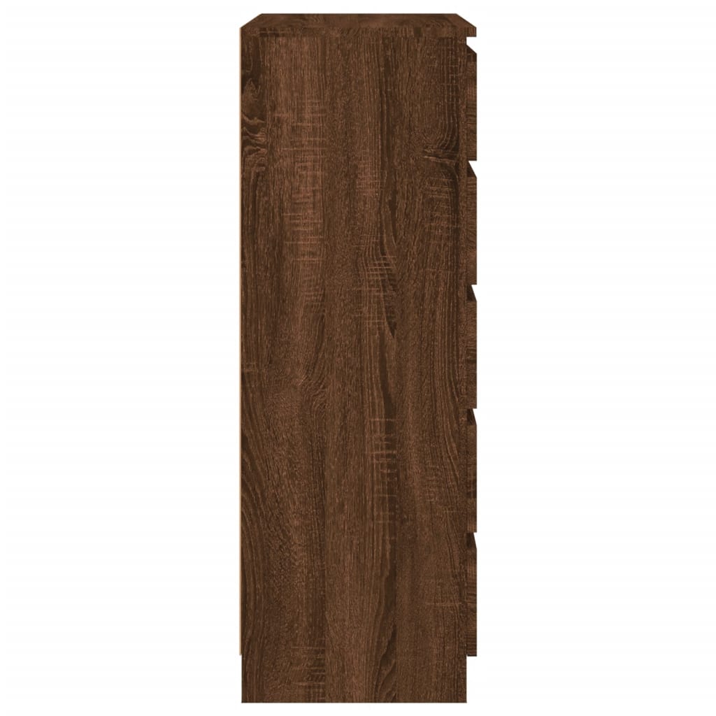 Barna tölgy szerelt fa fiókos szekrény 60 x 36 x 103 cm Barna tölgy szerelt fa fiókos szekrény 60 x 36 x 103 cm