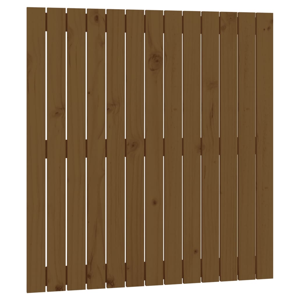 Mézbarna tömör fenyőfa fali fejtámla 82,5x3x90 cm
