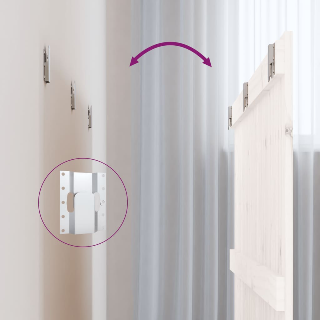 Fehér tömör fenyőfa fali fejtámla 140x3x90 cm