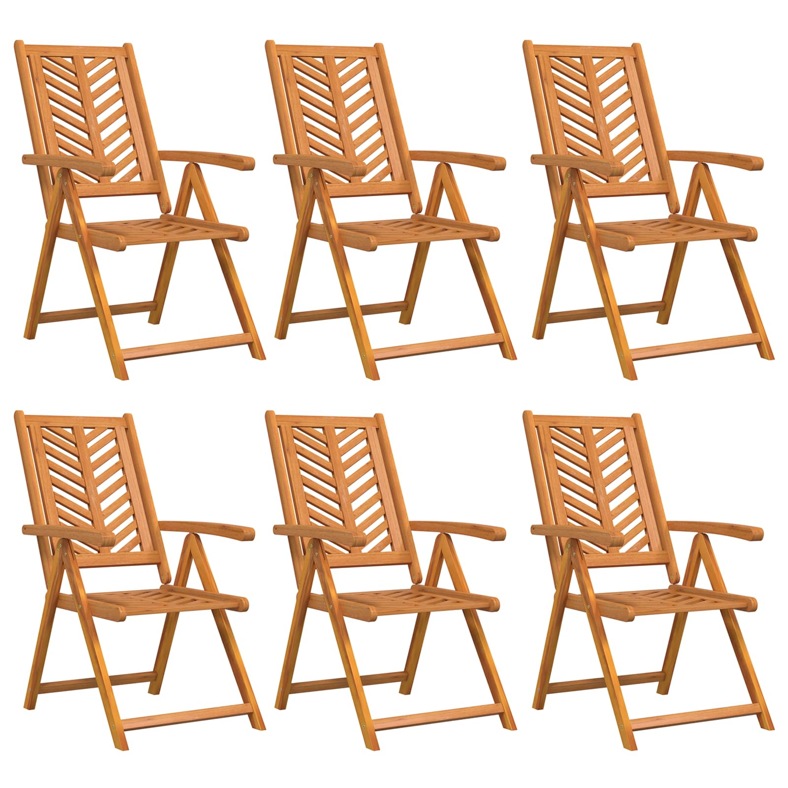 Kerti szék 6 pcs barna 57 x 72 x 109 cm tömör akácfa