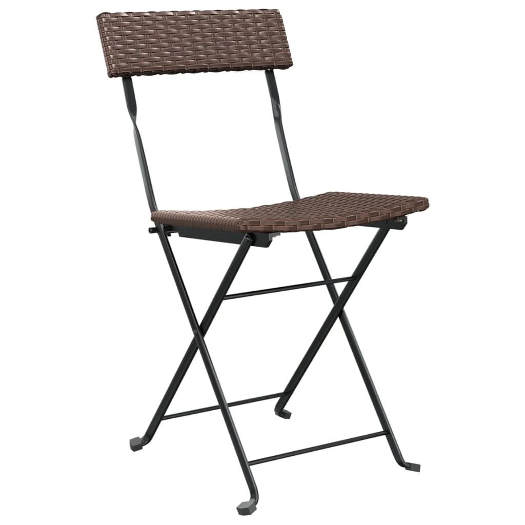2 db barna polyrattan összecsukható bisztrószék