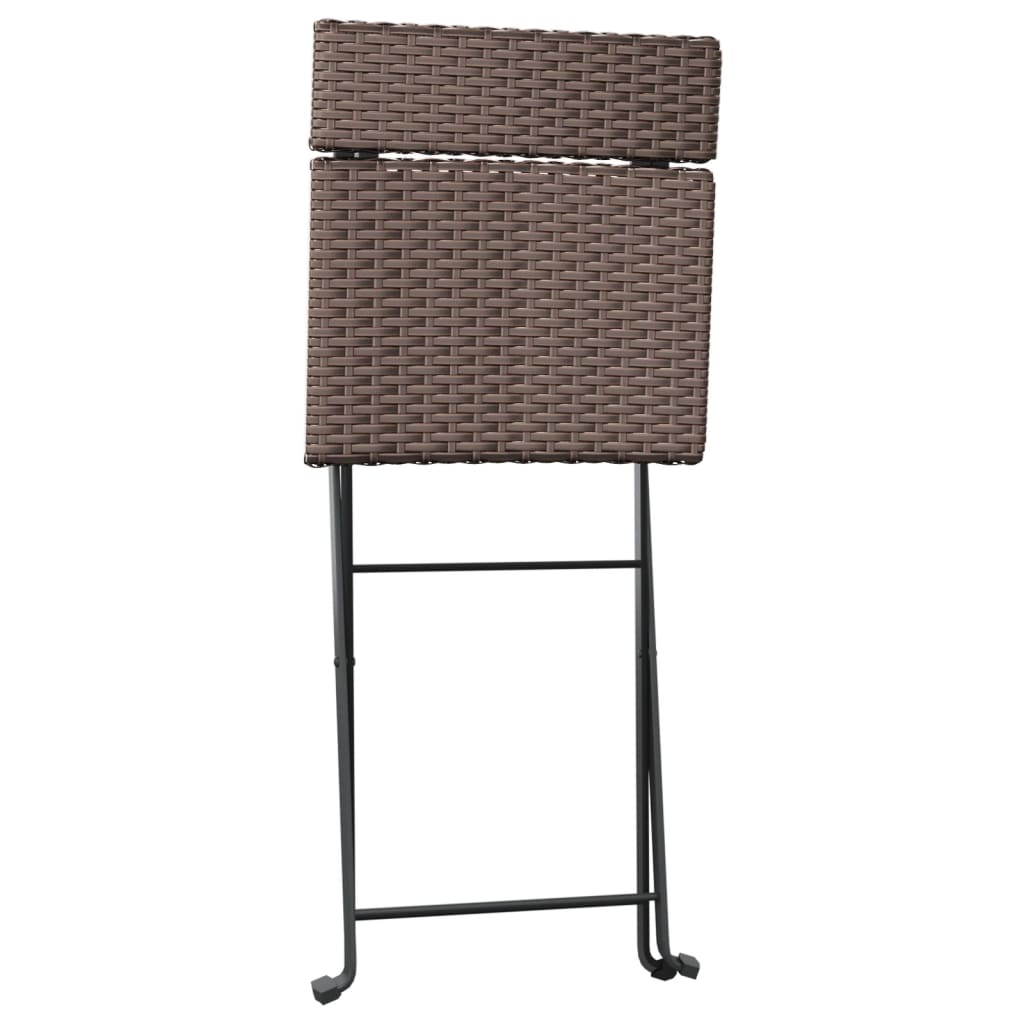 2 db barna polyrattan összecsukható bisztrószék