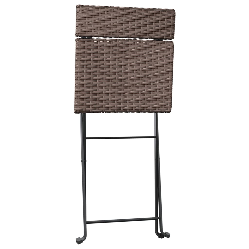 3 részes barna összecsukható polyrattan bisztrószett