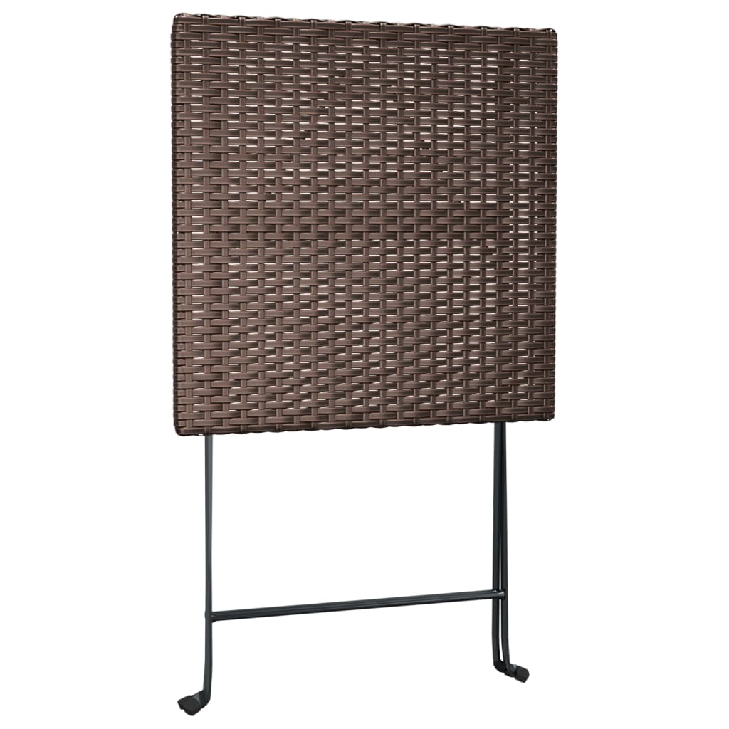 3 részes barna összecsukható polyrattan bisztrószett