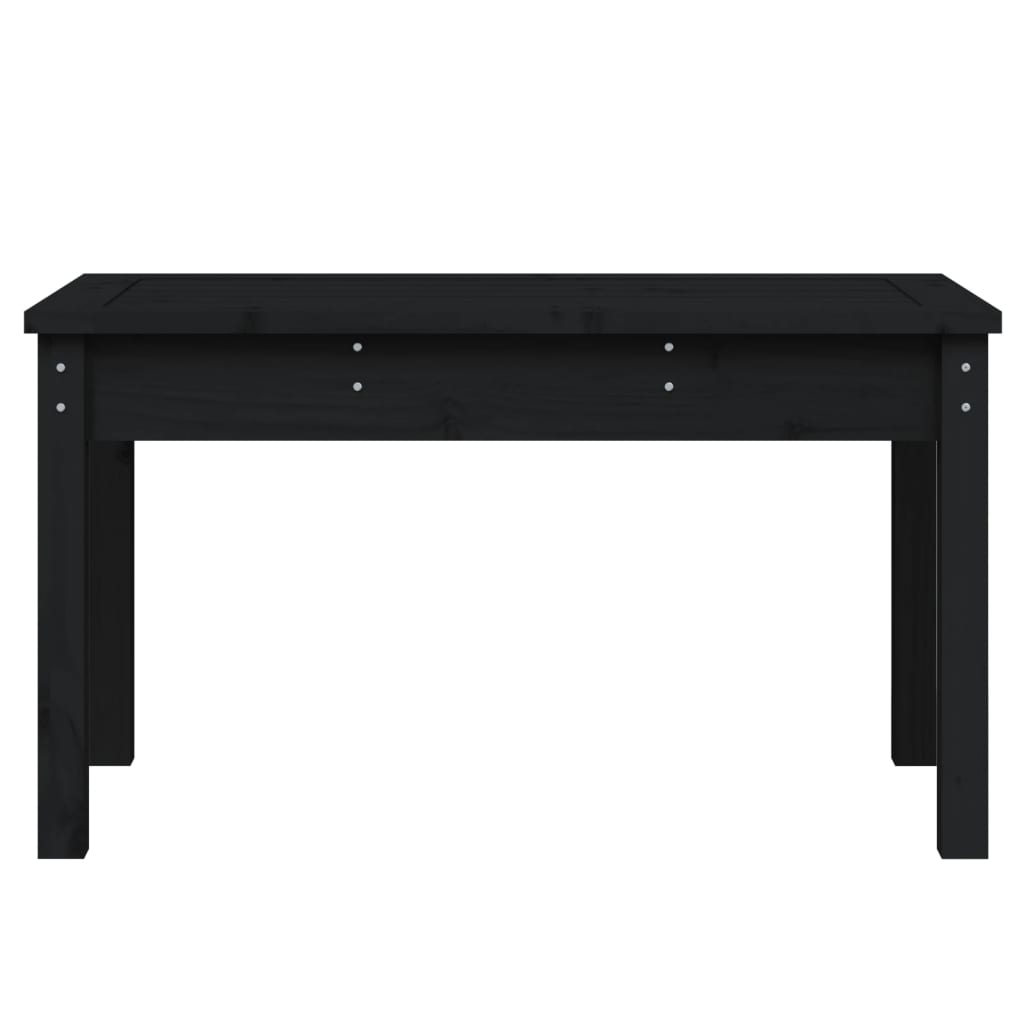 Fekete tömör fenyőfa kerti pad 80x44x45 cm