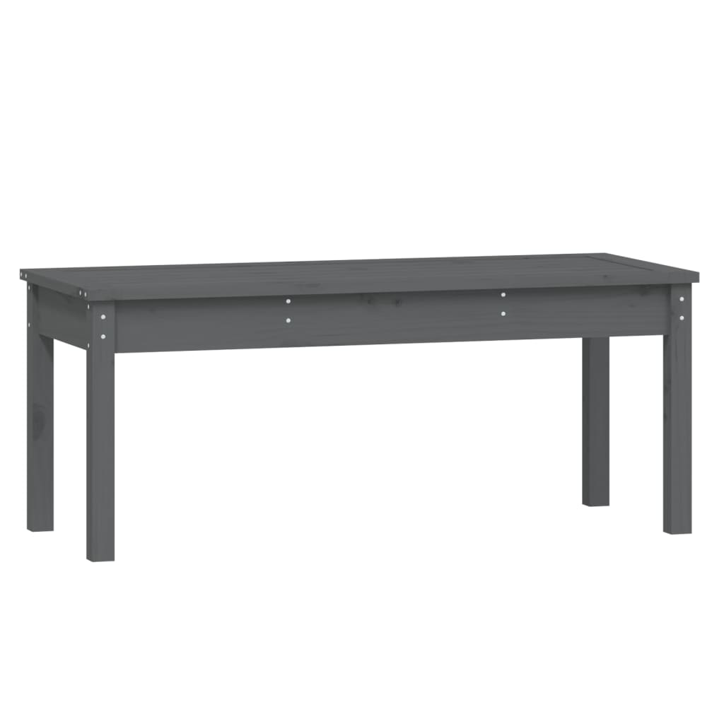 Szürke tömör fenyőfa kerti pad 109x44x45 cm