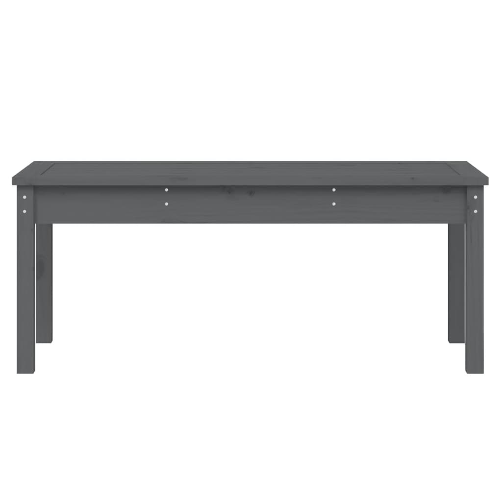 Szürke tömör fenyőfa kerti pad 109x44x45 cm