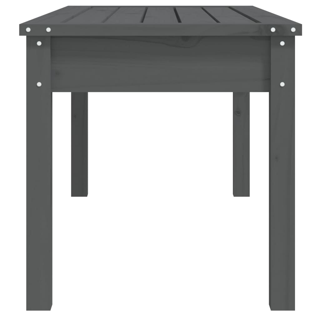 Szürke tömör fenyőfa kerti pad 109x44x45 cm