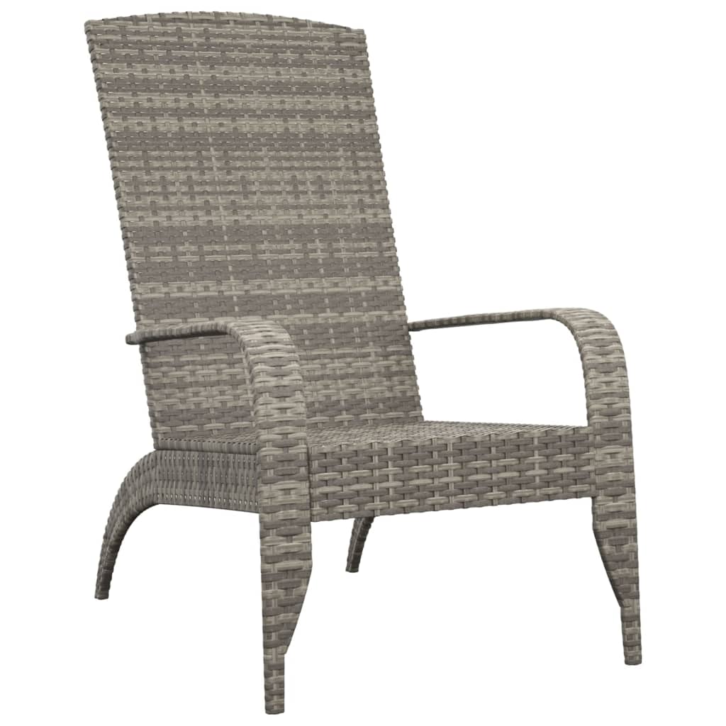 Szürke polyrattan adirondack kerti szék