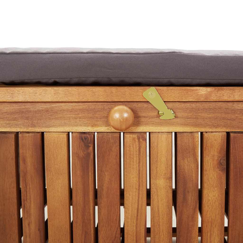 Tömör akácfa kerti tárolópad párnával 91 cm