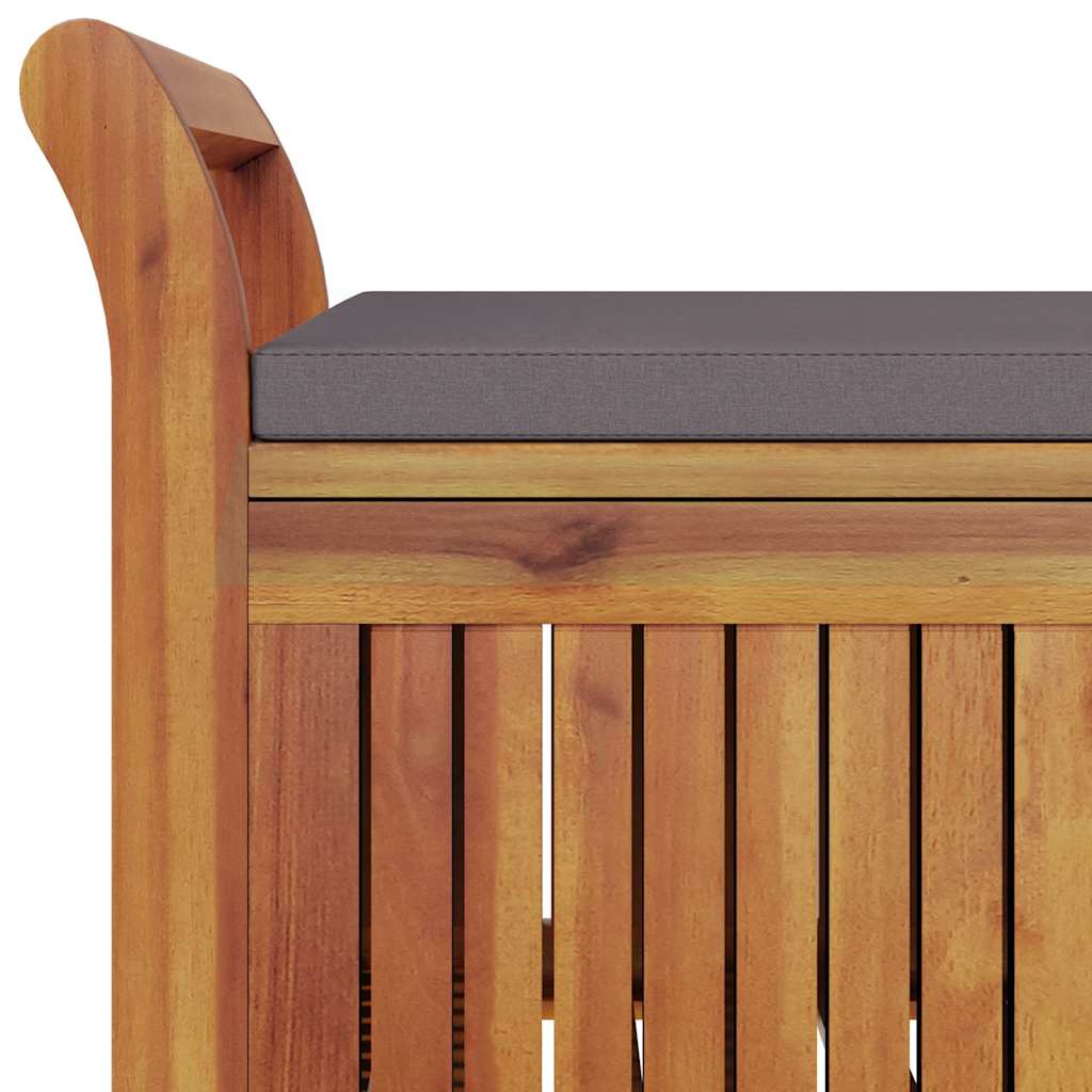 Tömör akácfa tárolópad párnával 126 cm