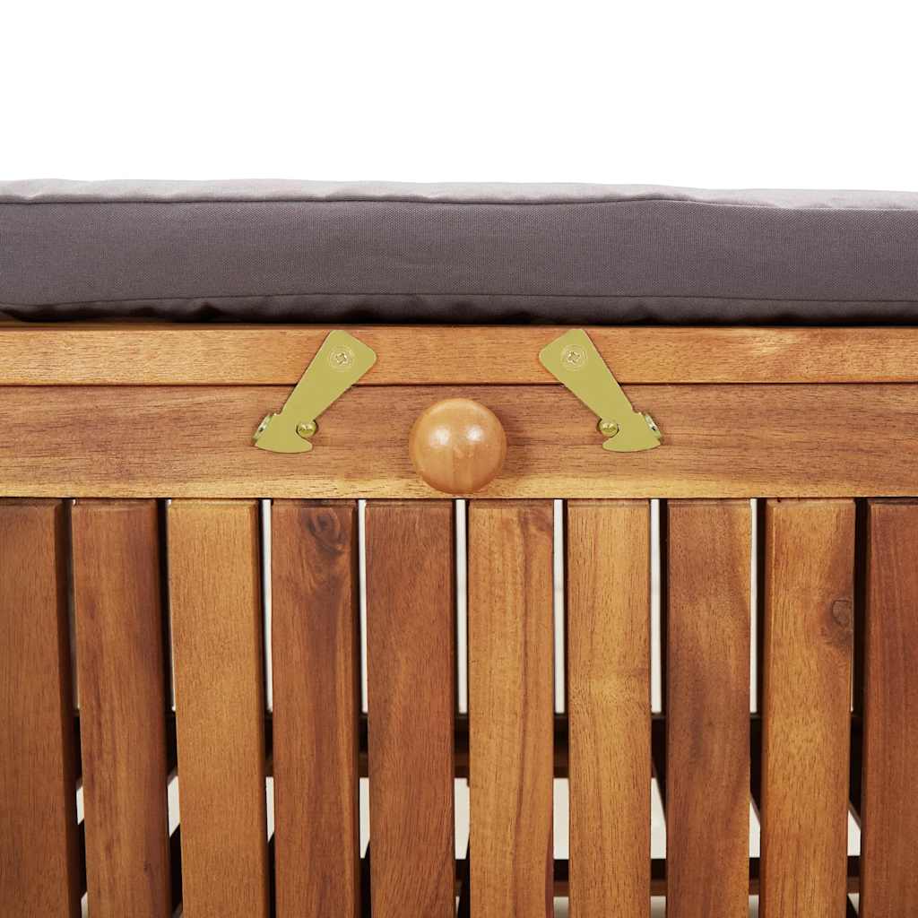 Tömör akácfa tárolópad párnával 126 cm