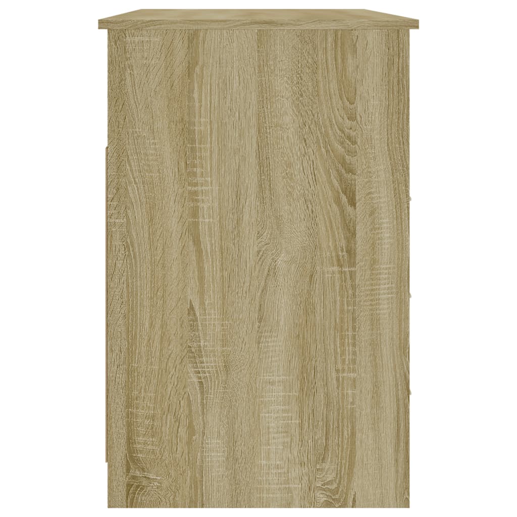 Sonoma-tölgy színű szerelt fa íróasztal fiókokkal 102x50x76 cm