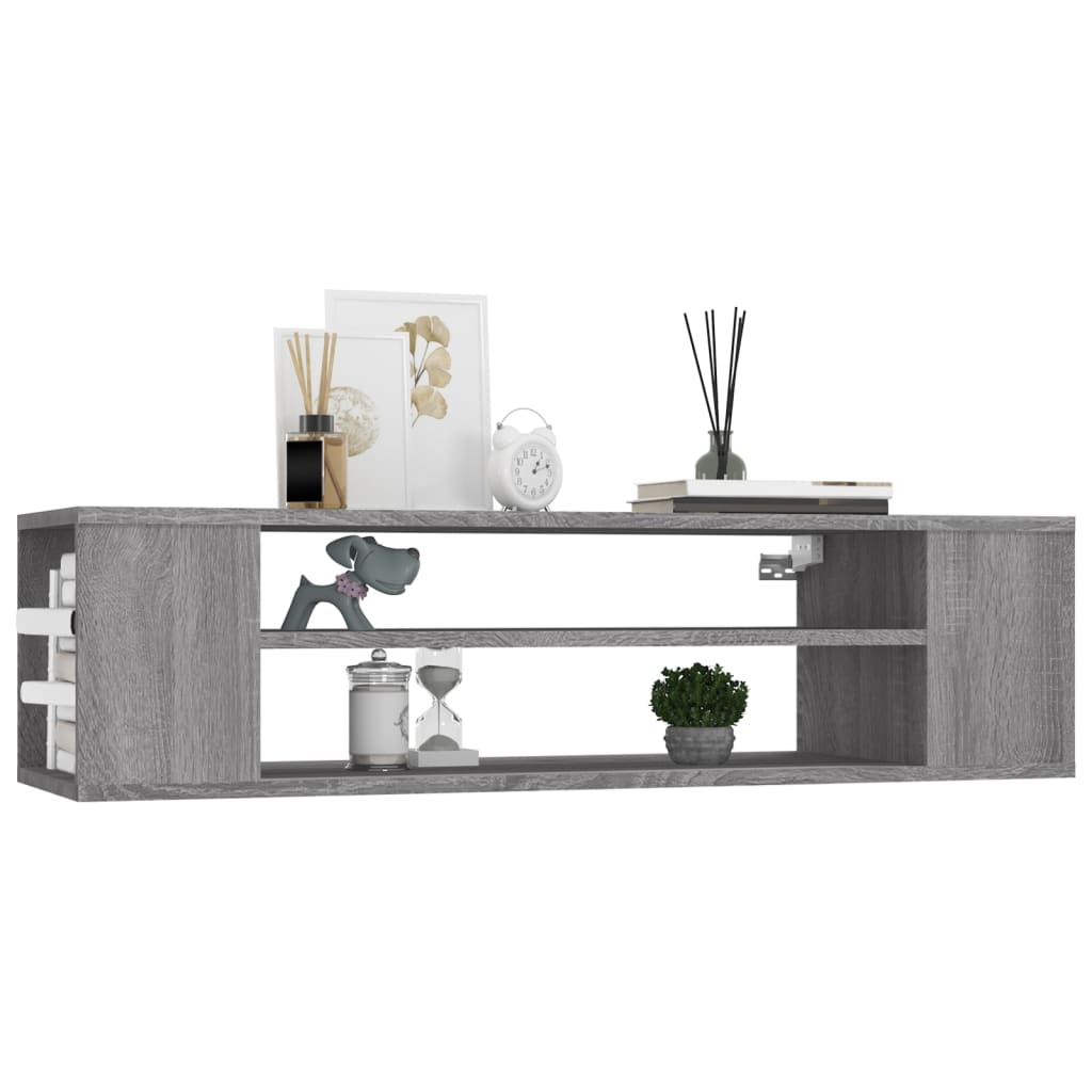 Szürke sonoma színű szerelt fa függő tv-szekrény 100x30x26,5 cm Szürke sonoma színű szerelt fa függő tv-szekrény 100x30x26,5 cm
