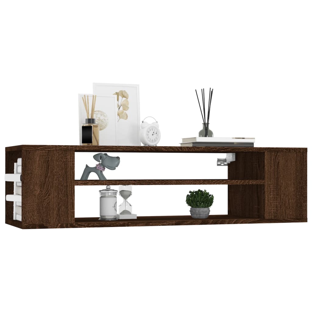 Barna tölgyszínű szerelt fa függő tv-szekrény 100x30x26,5 cm Barna tölgyszínű szerelt fa függő tv-szekrény 100x30x26,5 cm