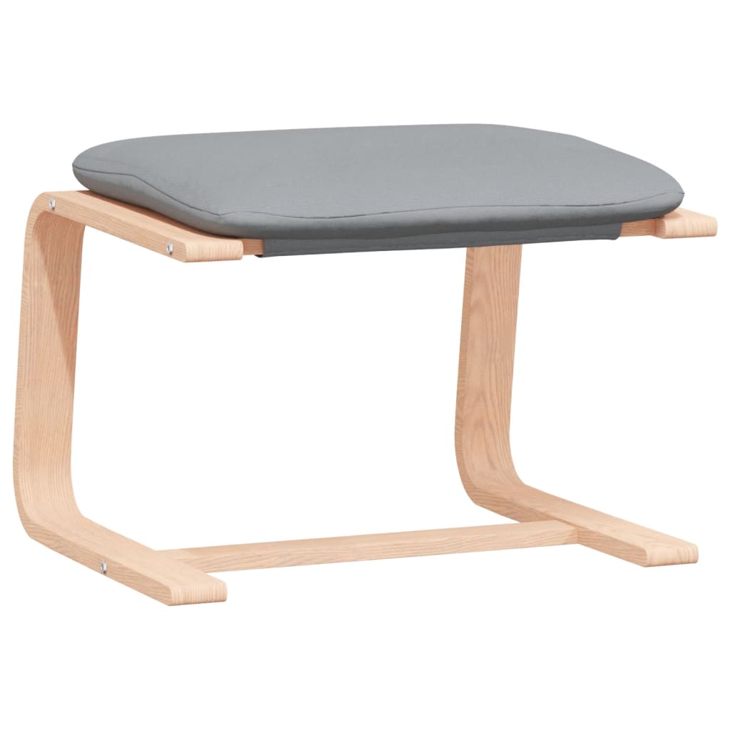 Világosszürke szövet pihenőfotel lábtartóval