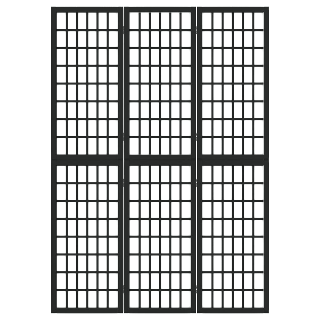 3 paneles fekete japán stílusú összecsukható paraván 120x170 cm