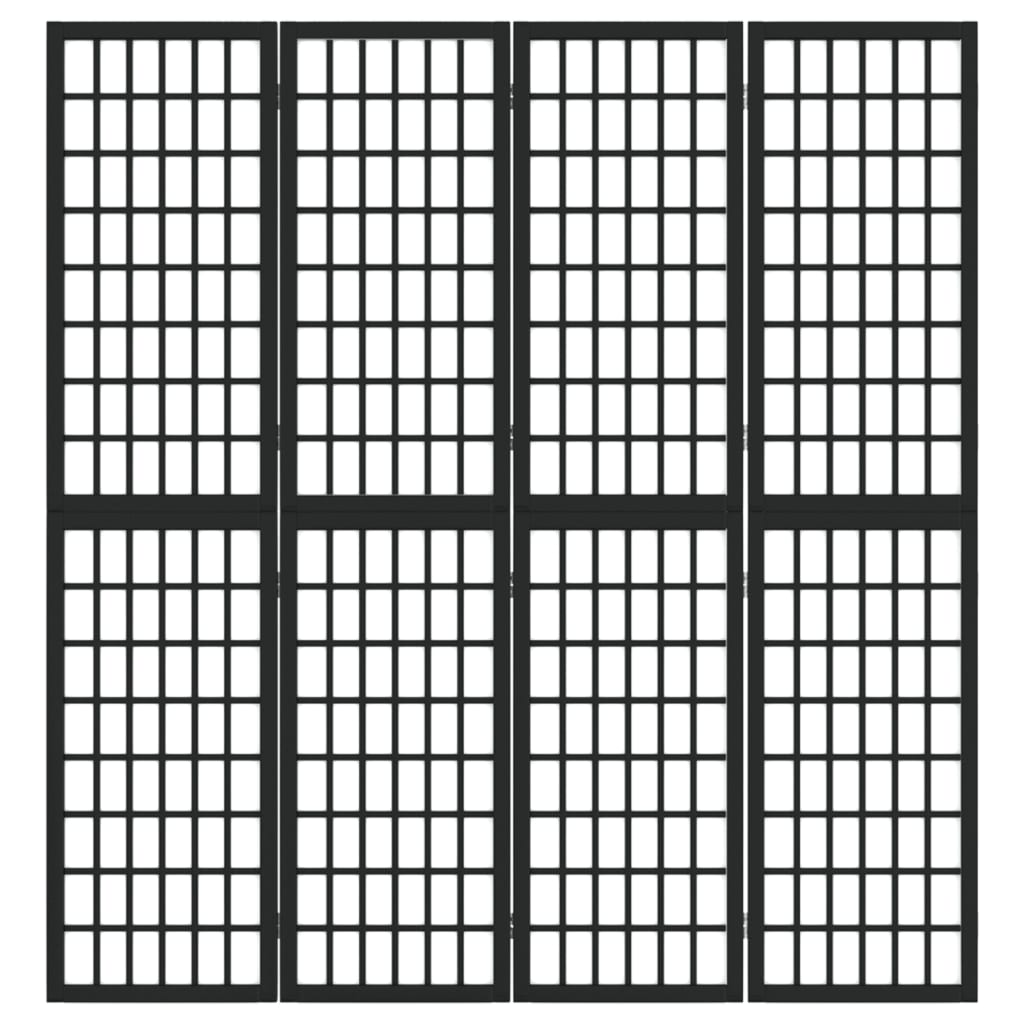 4 paneles fekete japán stílusú összecsukható paraván 160x170 cm 4 paneles fekete japán stílusú összecsukható paraván 160x170 cm