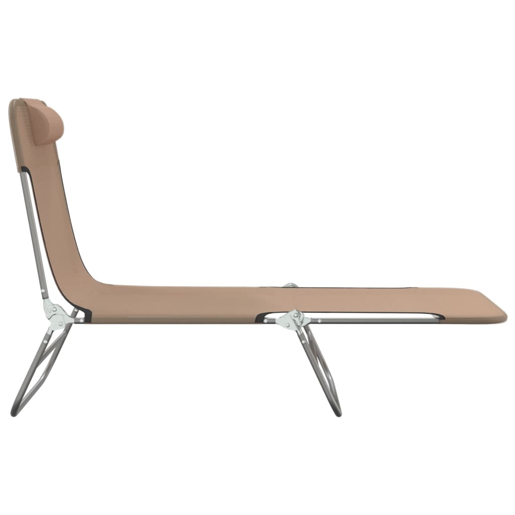 2 db tópszínű textilén és acél összecsukható napágy