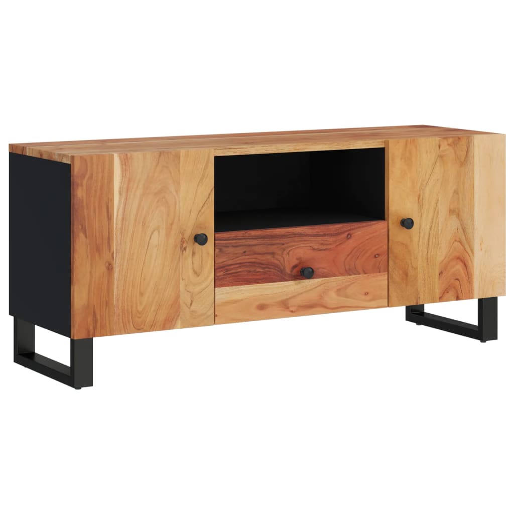 Tömör akácfa és szerelt fa tv-szekrény 105 x 33,5 x 46 cm Tömör akácfa és szerelt fa tv-szekrény 105 x 33,5 x 46 cm
