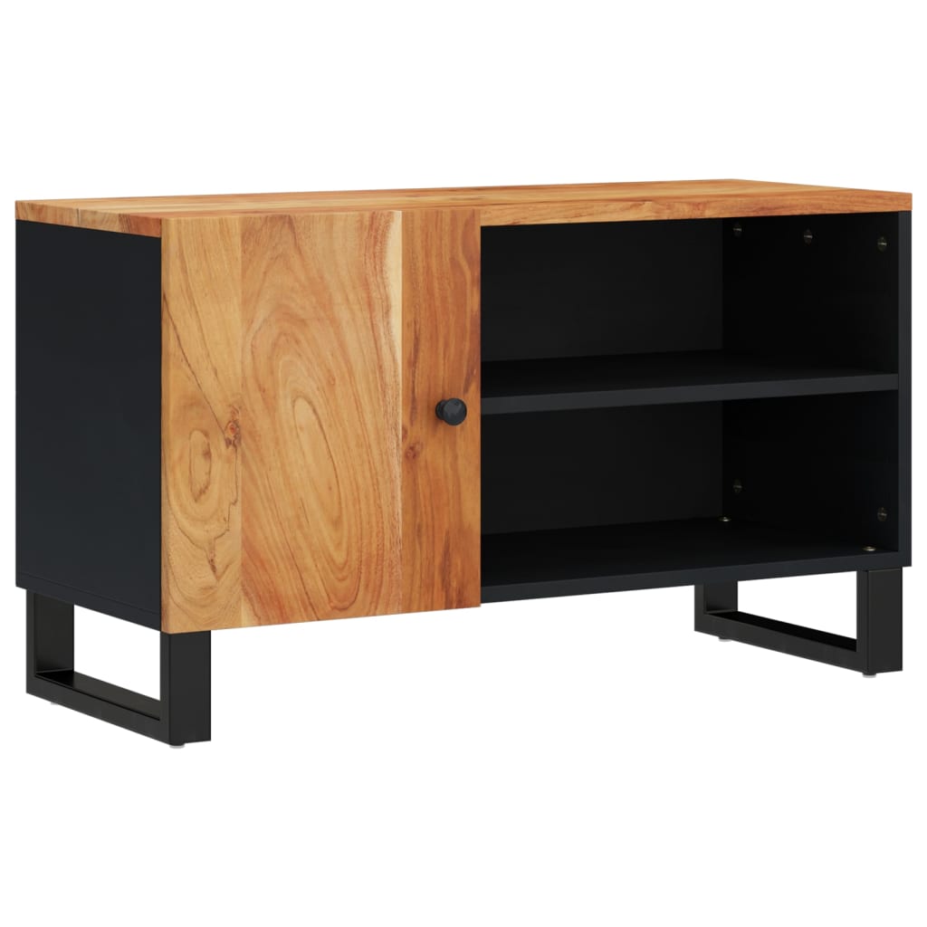 Tömör akácfa és szerelt fa tv-szekrény 80 x 33 x 46 cm