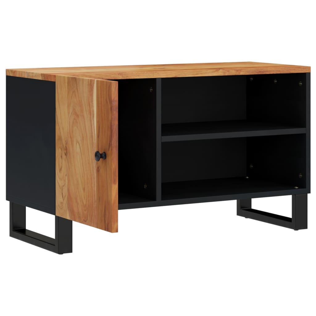 Tömör akácfa és szerelt fa tv-szekrény 80 x 33 x 46 cm