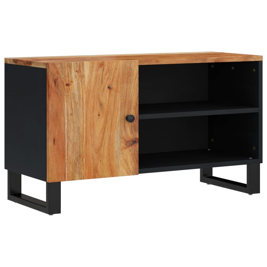 Tömör akácfa és szerelt fa tv-szekrény 80 x 33 x 46 cm