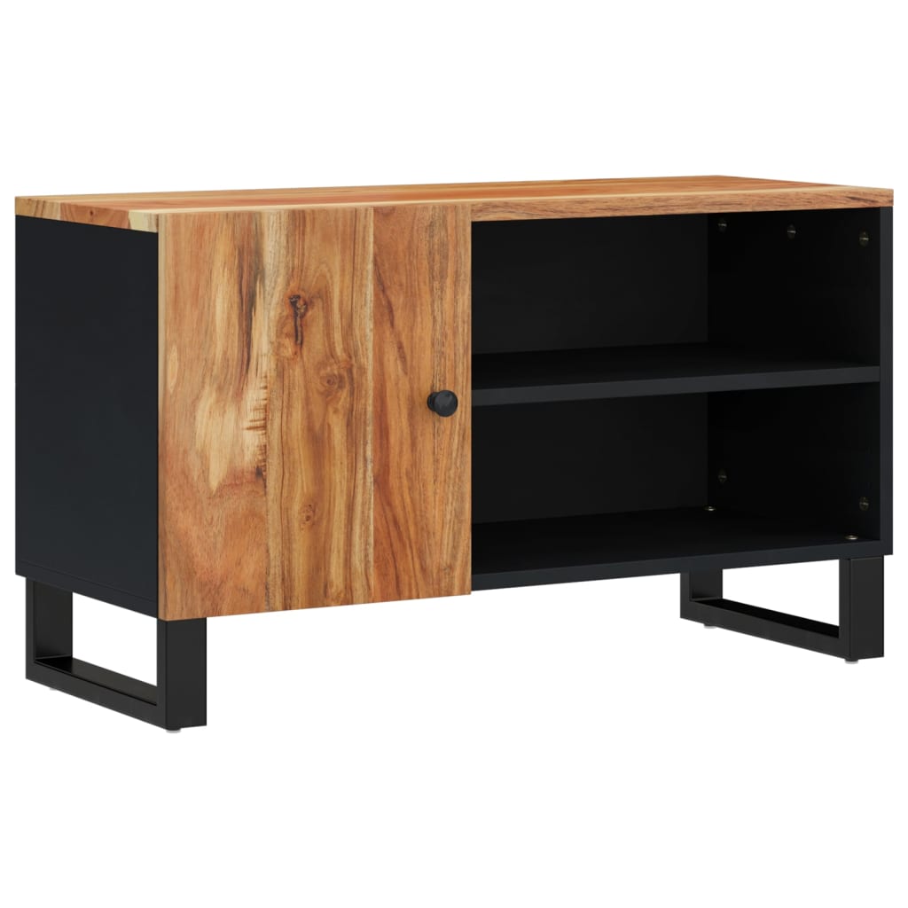 Tömör akácfa és szerelt fa tv-szekrény 80 x 33 x 46 cm