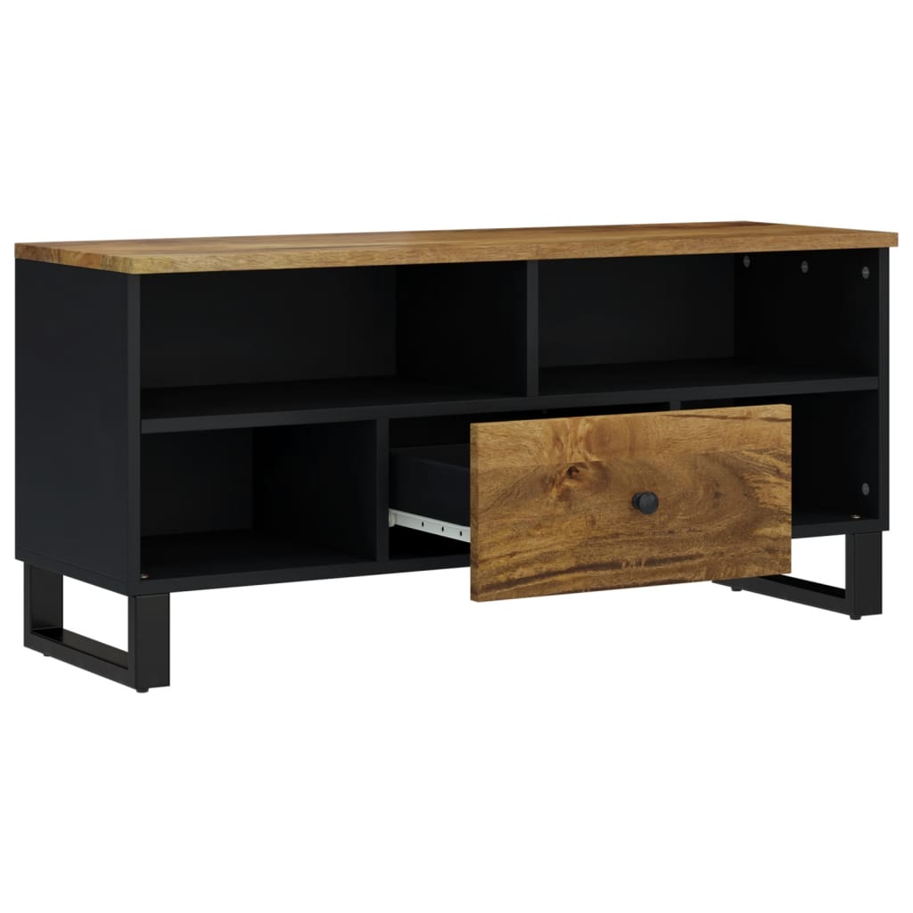 Tömör mangófa és szerelt fa tv-szekrény 100 x 33 x 46 cm Tömör mangófa és szerelt fa tv-szekrény 100 x 33 x 46 cm