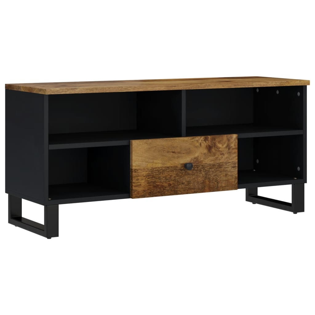 Tömör mangófa és szerelt fa tv-szekrény 100 x 33 x 46 cm Tömör mangófa és szerelt fa tv-szekrény 100 x 33 x 46 cm