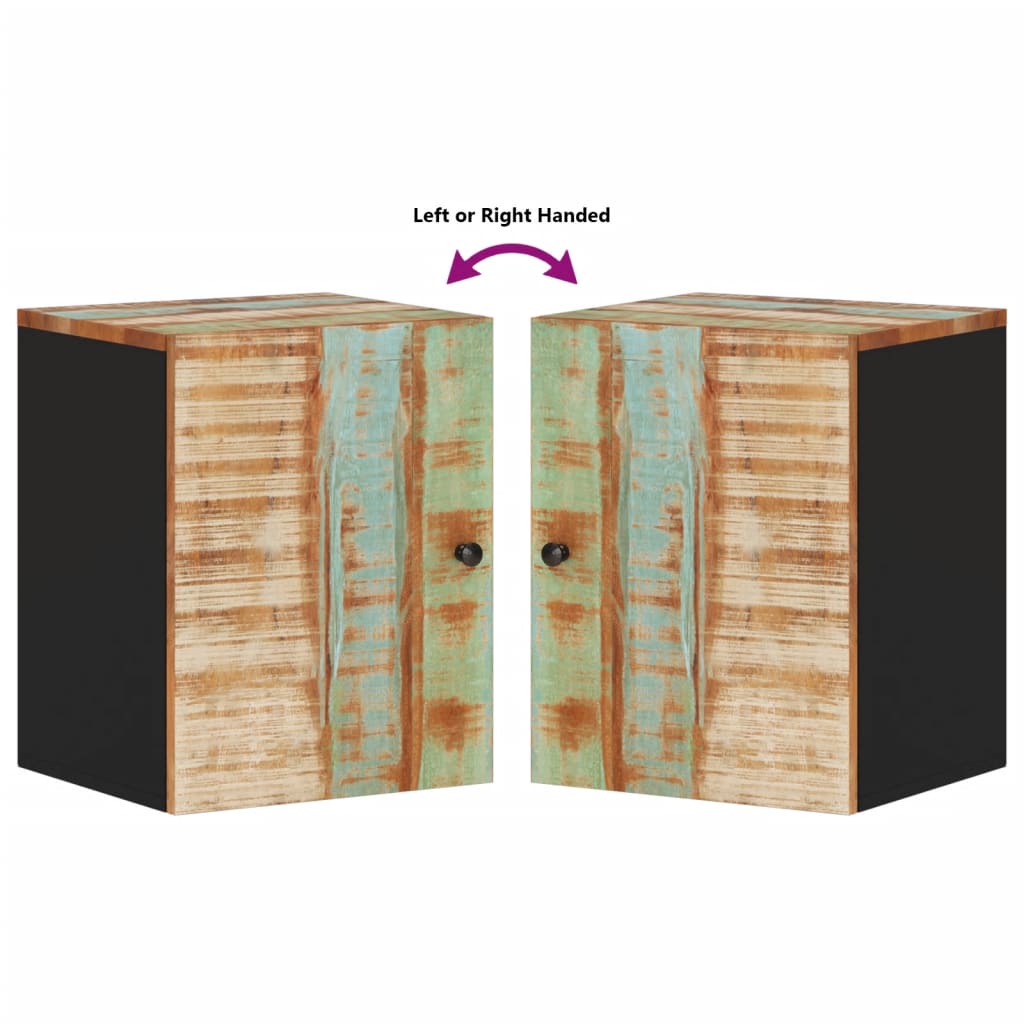 Tömör újrahasznosított fa fali fürdőszobaszekrény 38x33x48 cm