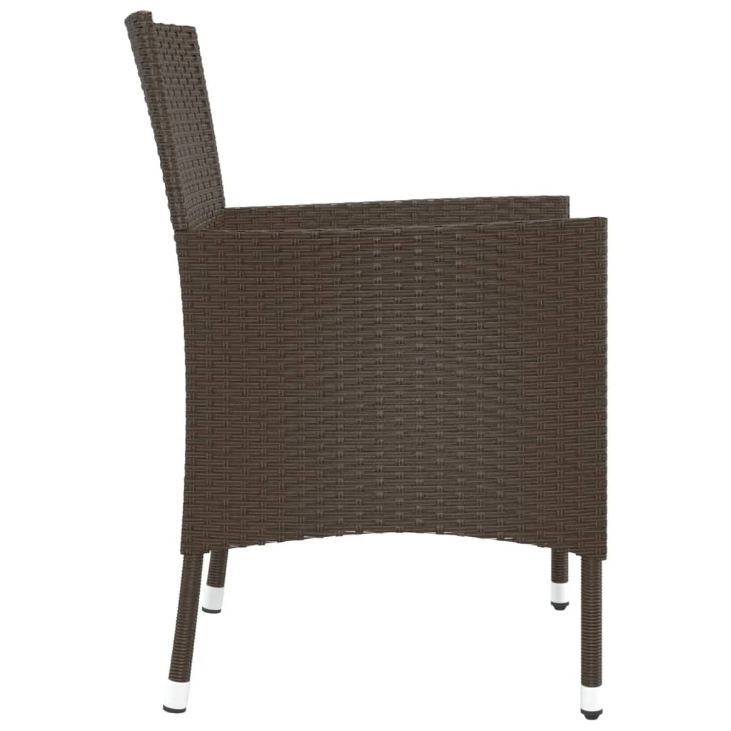 2 db barna polyrattan kerti szék párnákkal (csak egyesült királyság/írország/fi/no)