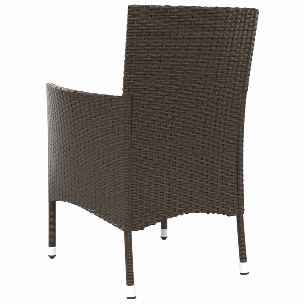 2 db barna polyrattan kerti szék párnákkal (csak egyesült királyság/írország/fi/no)