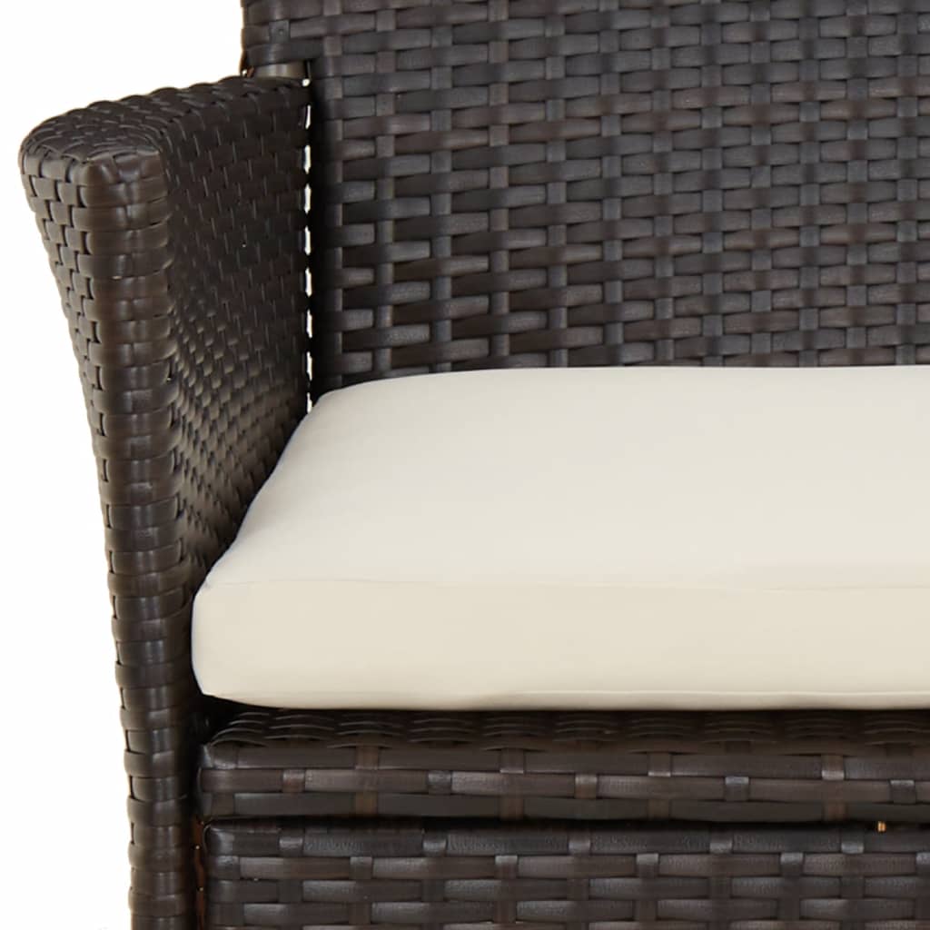 2 db barna polyrattan kerti szék párnákkal (csak egyesült királyság/írország/fi/no)