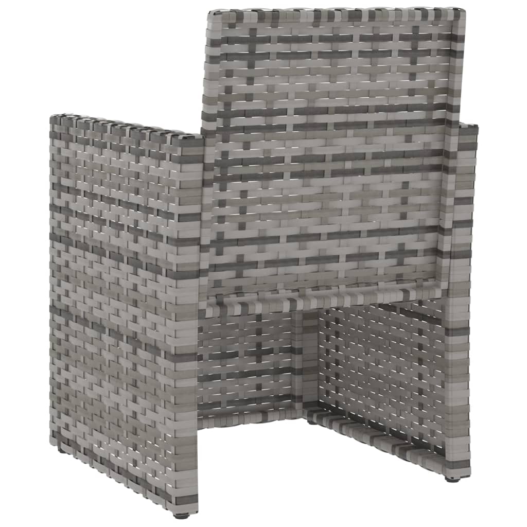 Szürke polyrattan kerti fotel párnával