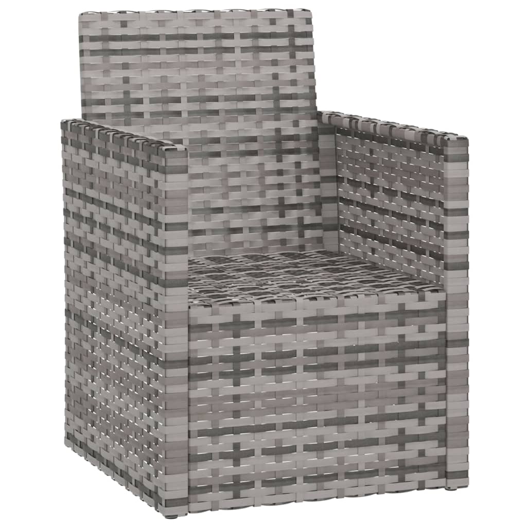 Szürke polyrattan kerti fotel párnákkal