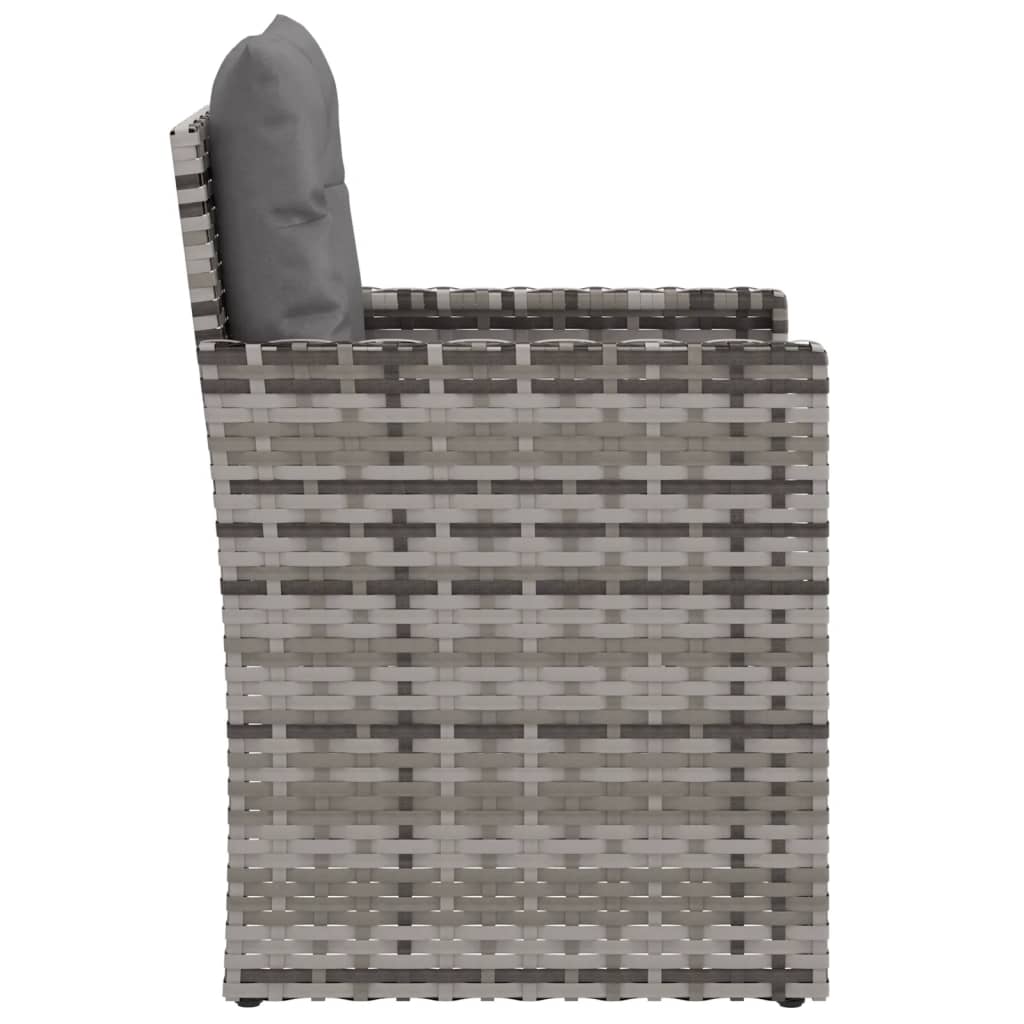 Szürke polyrattan kerti fotel párnákkal