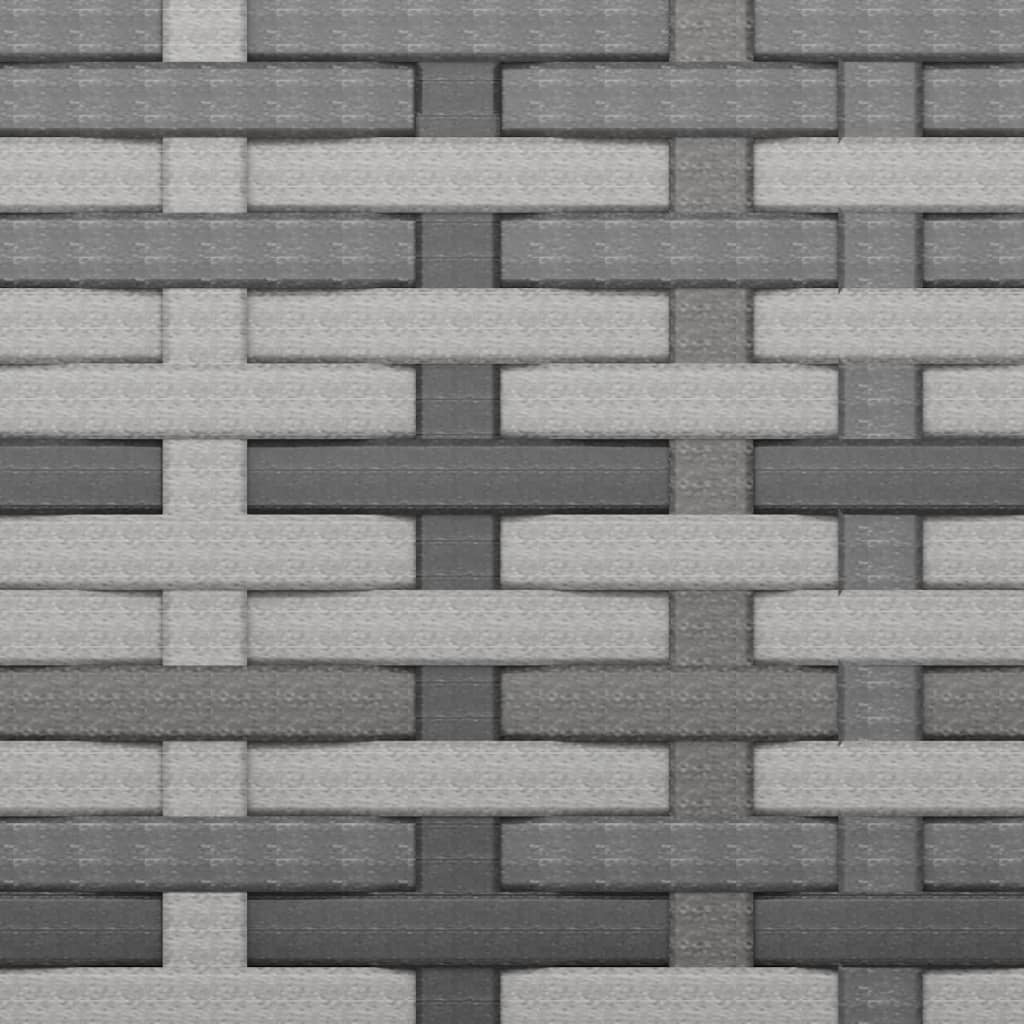 2 db szürke polyrattan kerti középső kanapé párnákkal