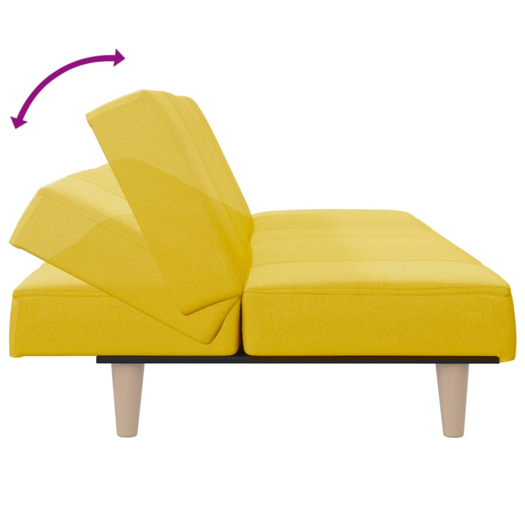 Világossárga szövet kanapéágy