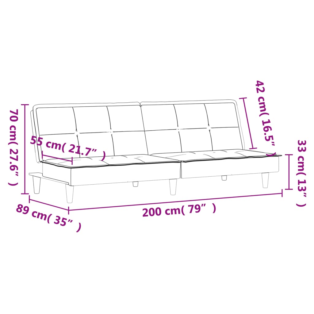 Fekete szövet kanapéágy