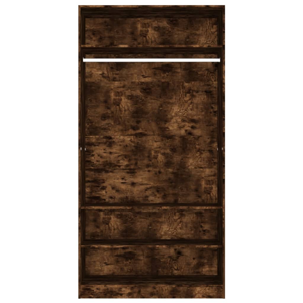 Füstös tölgy színű szerelt fa ruhásszekrény 100 x 50 x 200 cm
