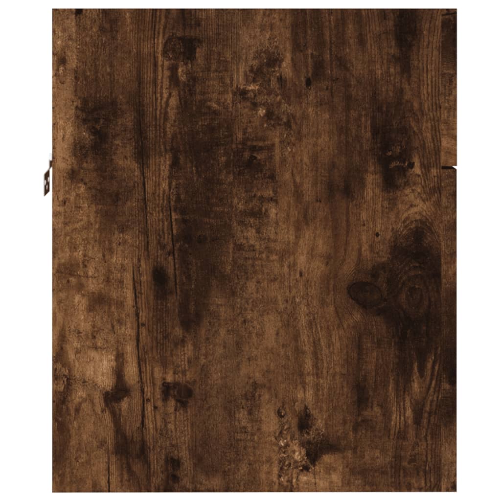 2 részes füstös tölgy színű szerelt fa fürdőszobai bútorszett