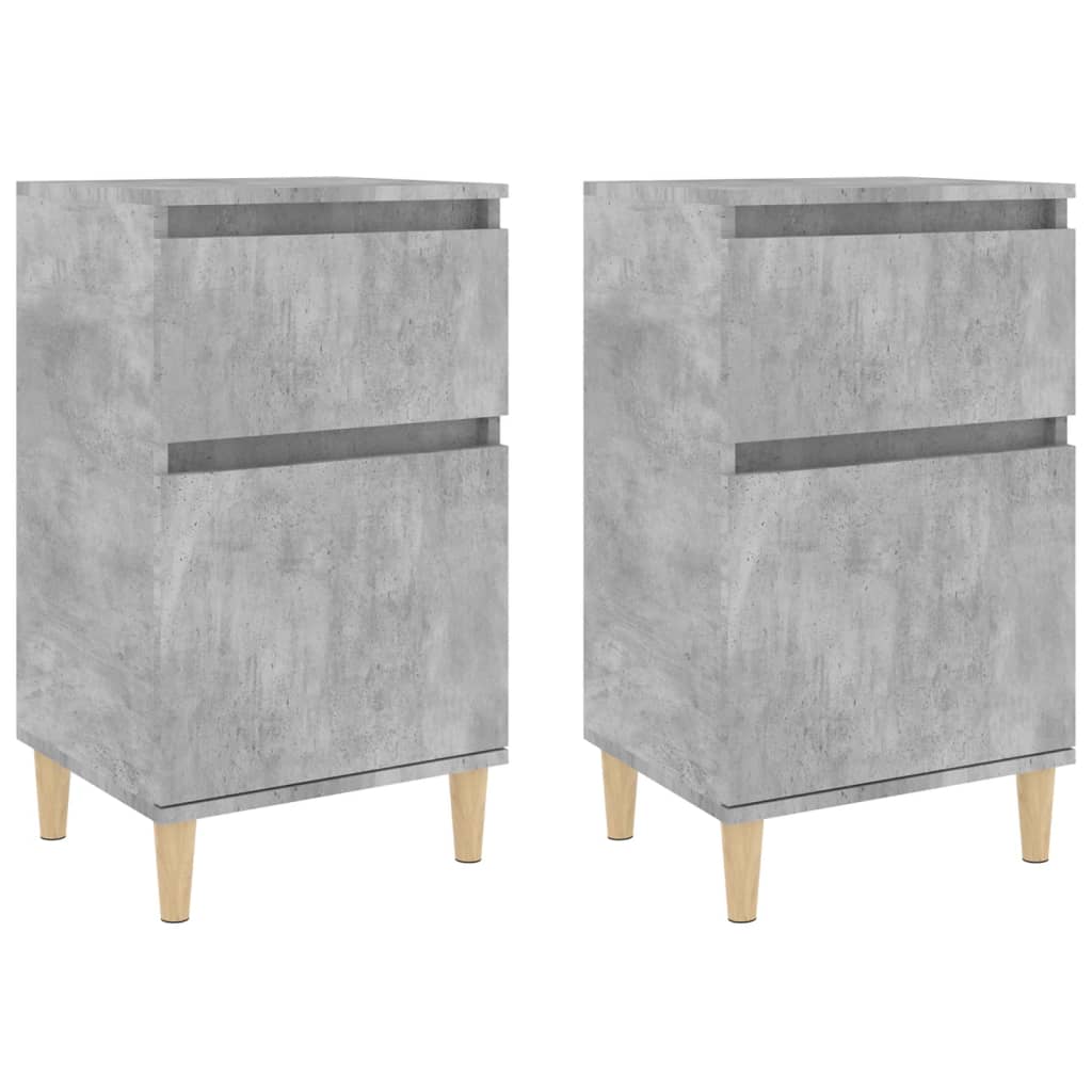 2 db betonszürke éjjeliszekrény 40 x 35 x 70 cm