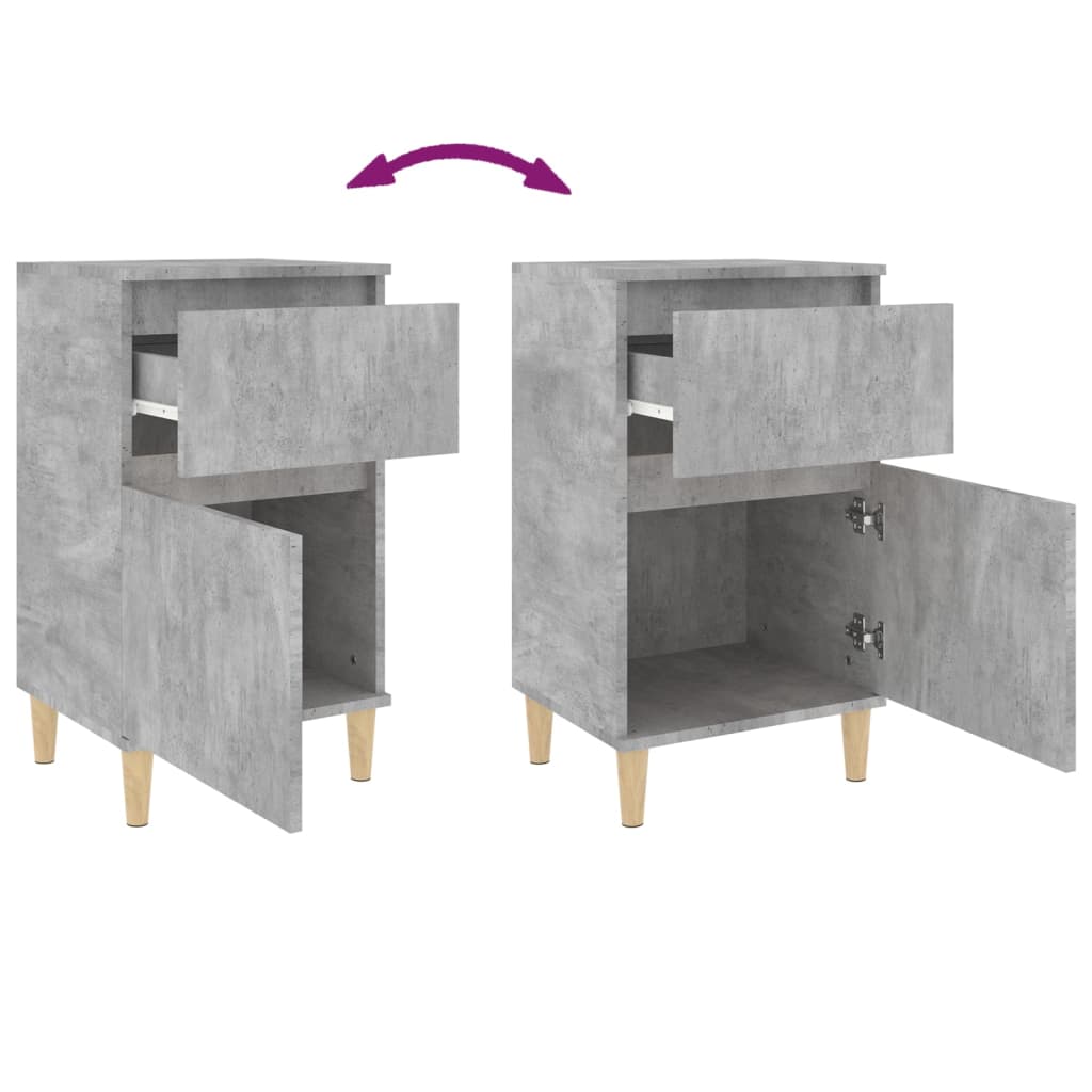 2 db betonszürke éjjeliszekrény 40 x 35 x 70 cm