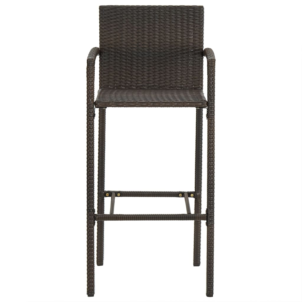 2 db barna polyrattan bárszék