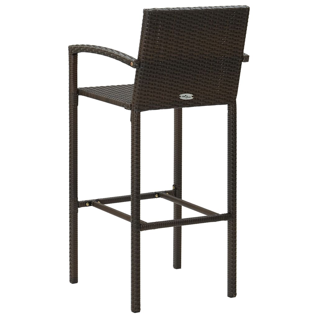 2 db barna polyrattan bárszék