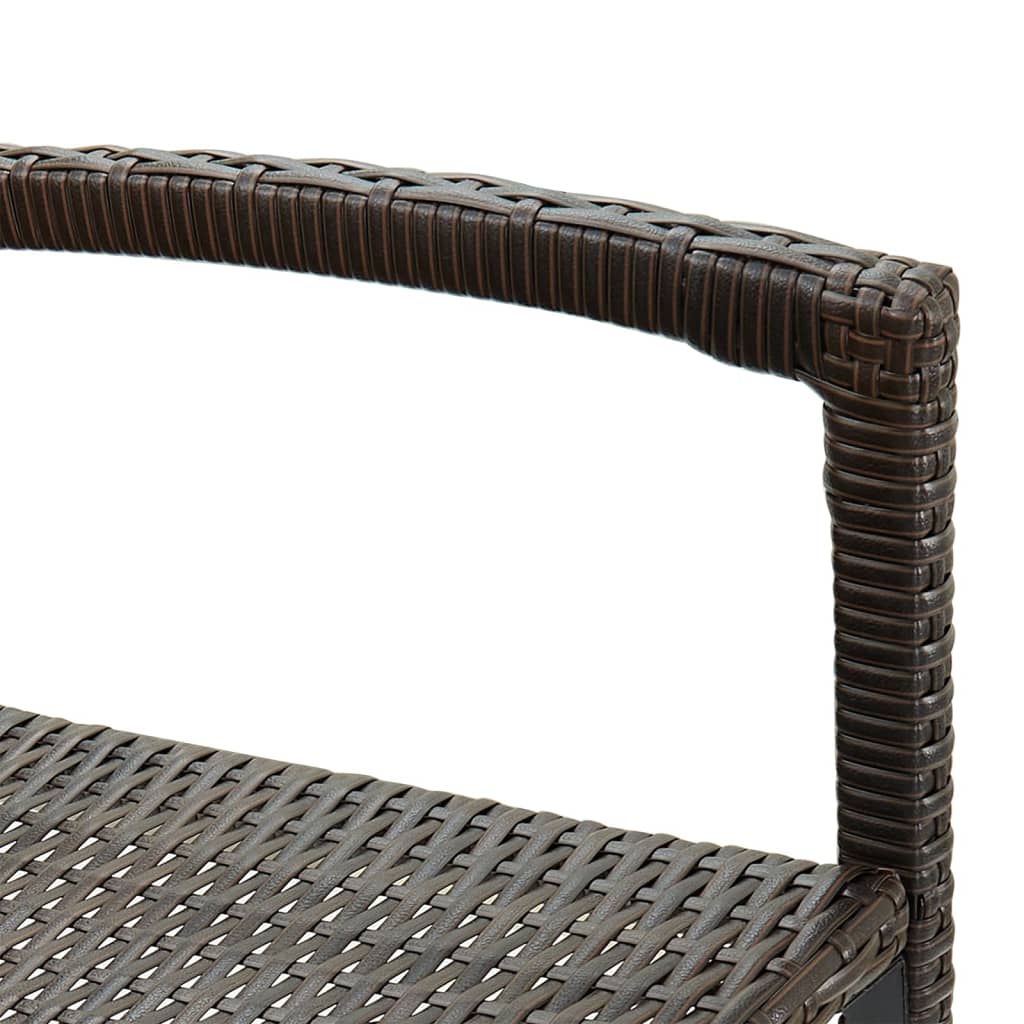 2 db barna polyrattan bárszék