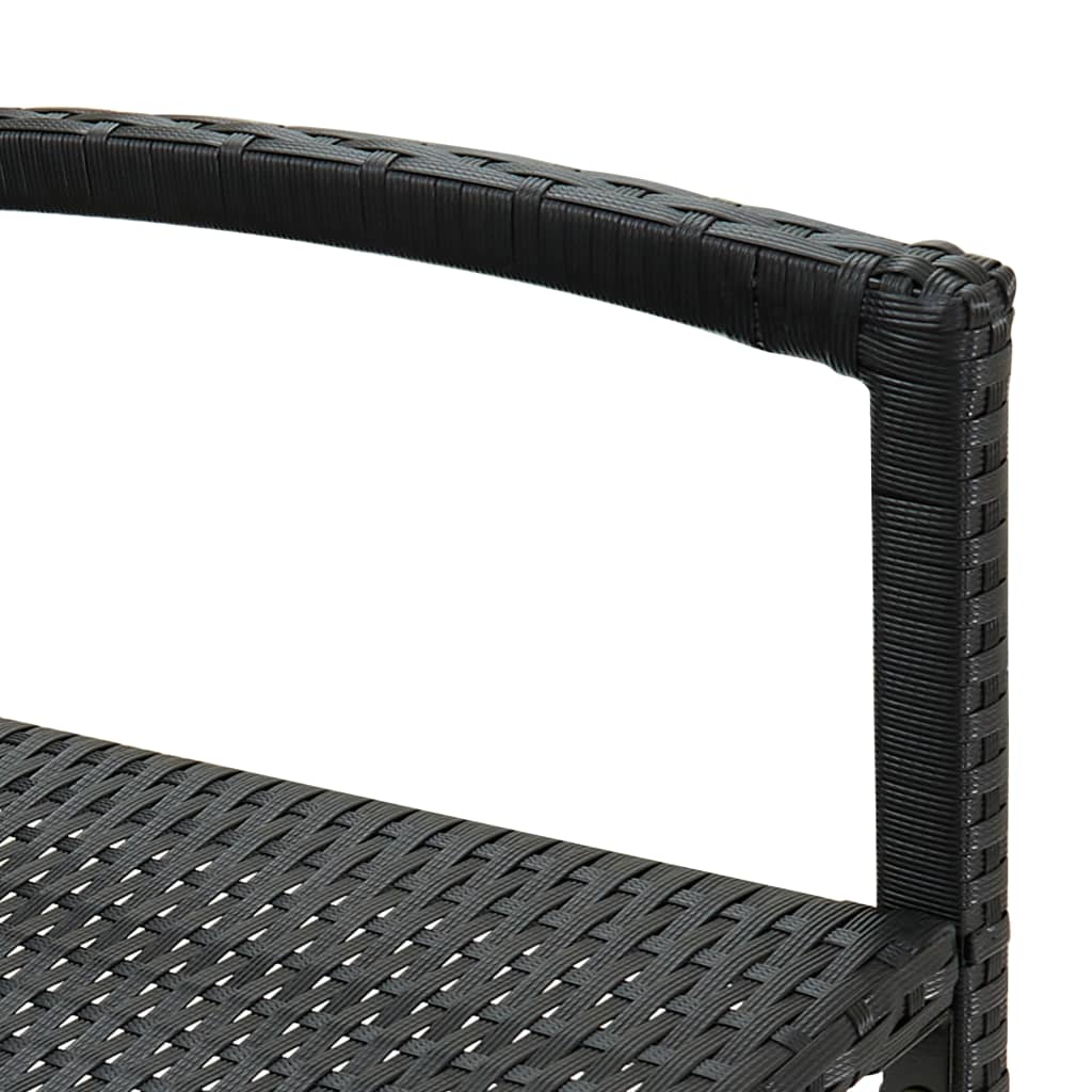 2 db fekete polyrattan bárszék