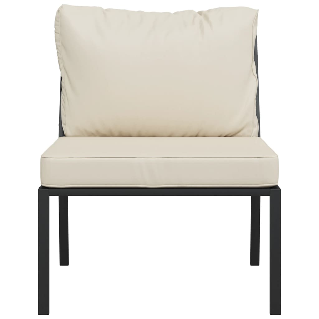 2 db acél kerti szék homokszínű párnákkal 60 x 74 x 79 cm